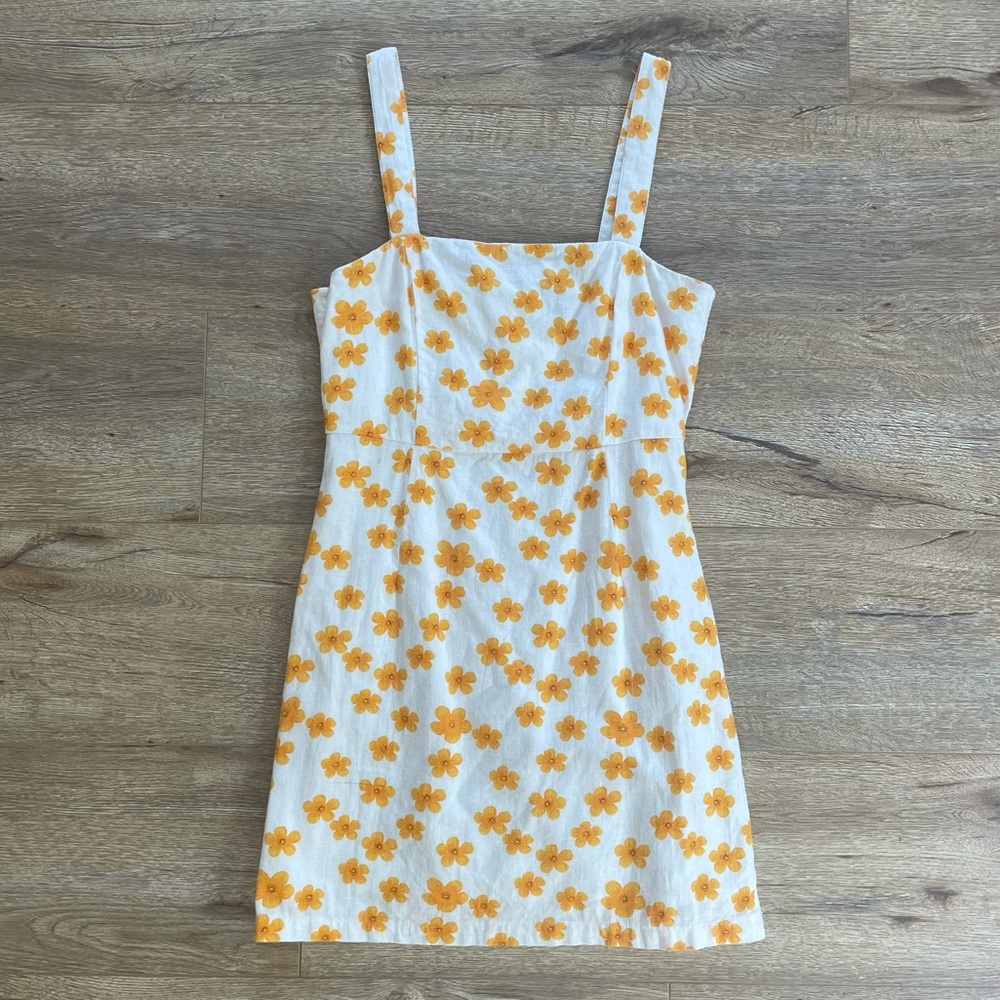 Yellow Flower Mini Dress